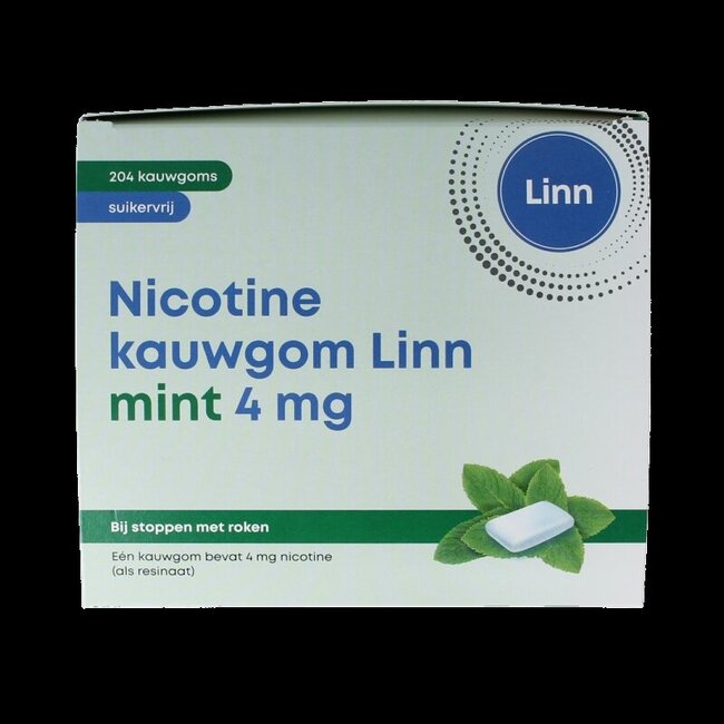 Gommes à mâcher à la nicotine 4 mg menthe, 204 pièces