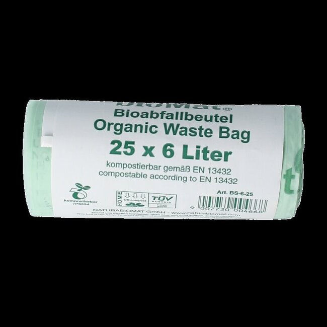 Sacs poubelle compostables 6 litres 25 pièces