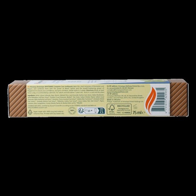 Dentifrice Himalaya Botanique Complete Care Whitening 75 g