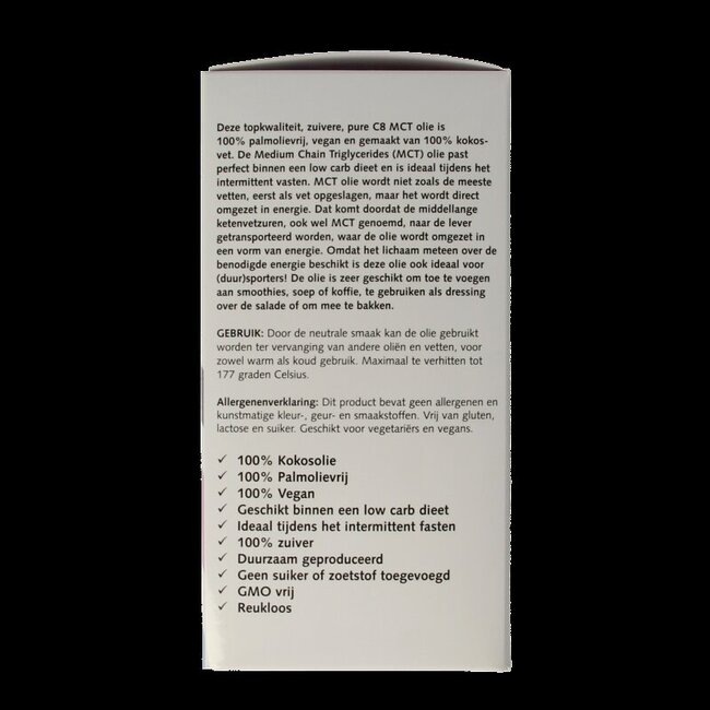 MCT 8 olie 500 Milliliter