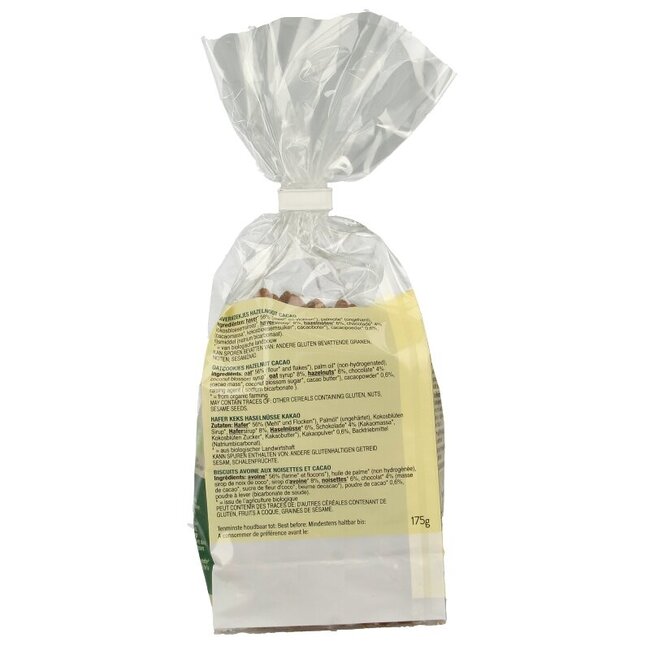 Biscuits à l'avoine noisette-cacao bio 175 g