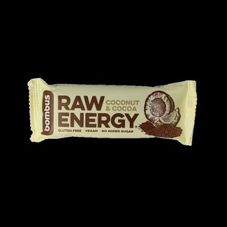 Bombus Barre énergétique crue noix de coco et cacao 50 g