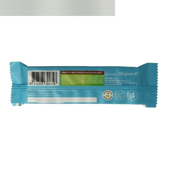 Chocolade reep melk zonder toegevoegd suiker 50 Gram