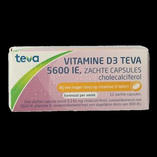 Teva Vitamine D3 5600 UI capsules molles 12 capsules