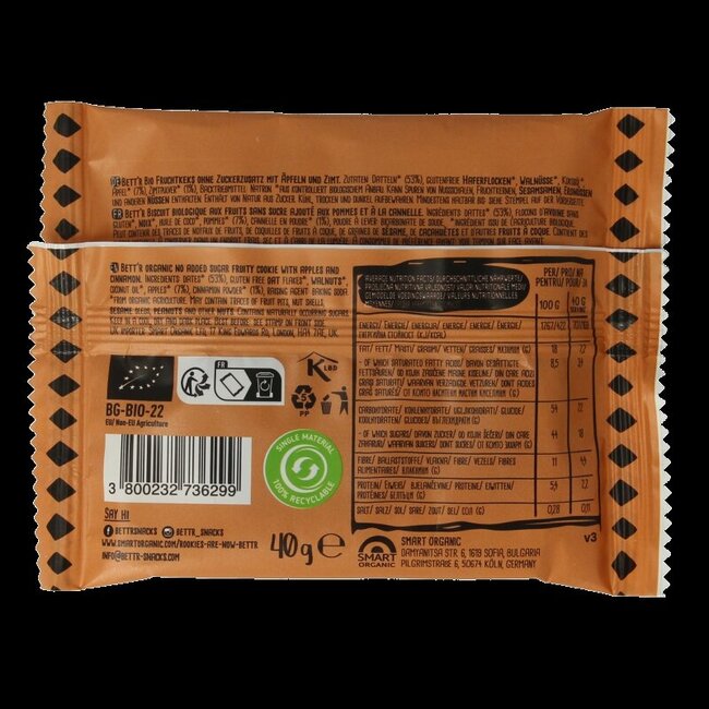 Cookie pomme & cannelle sans gluten bio 40 g