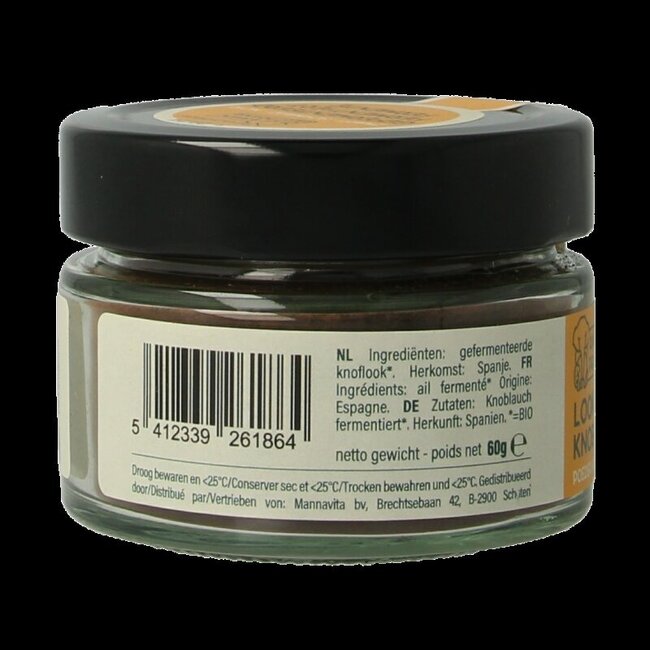 Zwarte knoflookpoeder bio 60 Gram