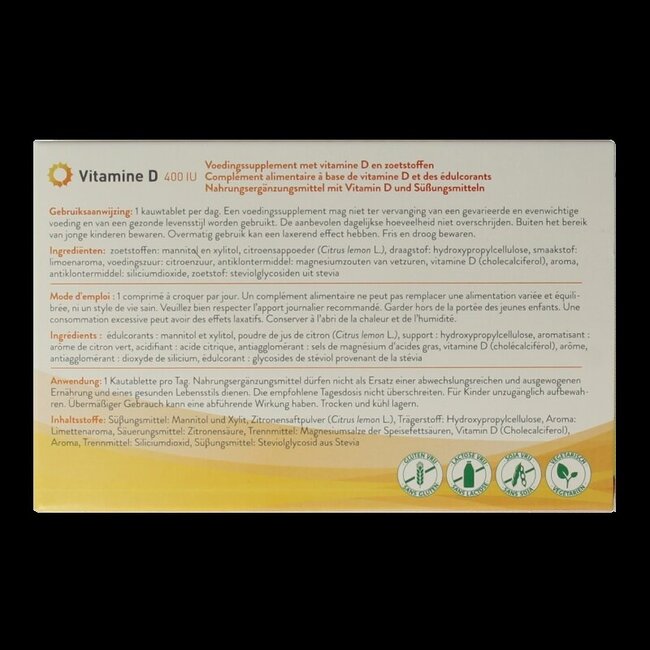 Vitamine D 400 UI NFD 168 comprimés à croquer