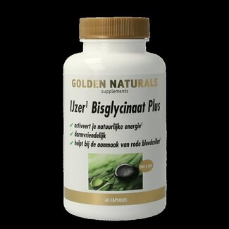Golden Naturals IJzer bisglycinaat plus 60 Vegetarische capsules