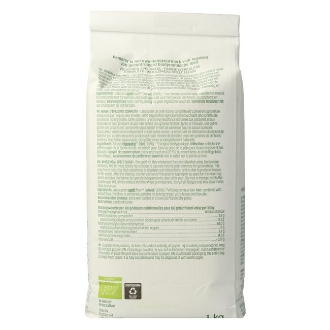 Speltmeel volkoren demeter bio 1 Kilogram
