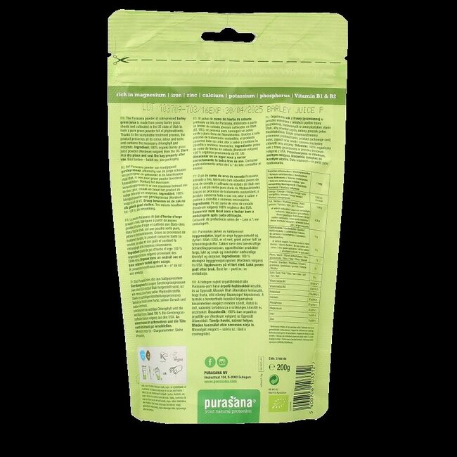 Gerstegras sappoeder bio 200 Gram