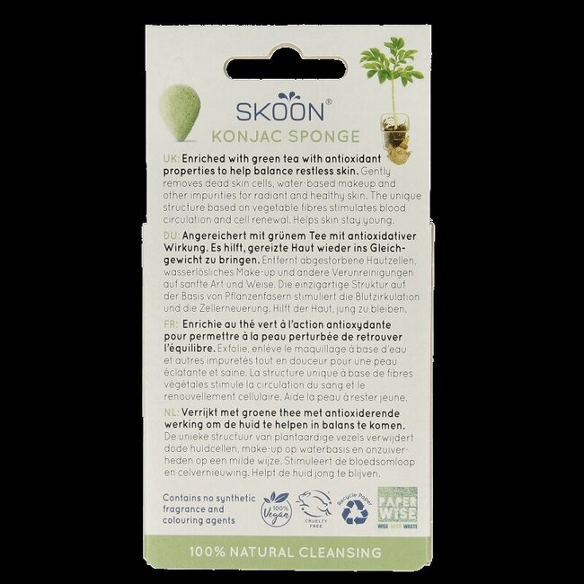 Konjac spons green tea bio 1 Stuks