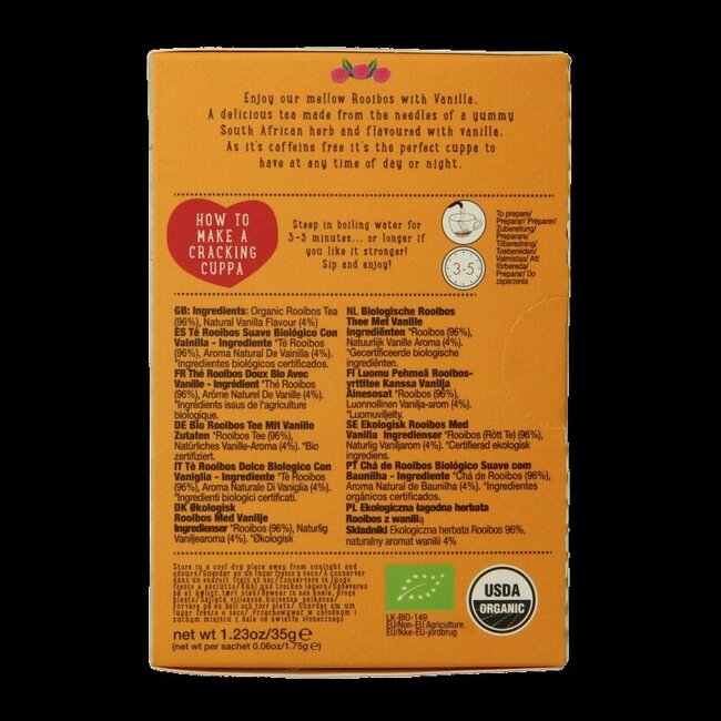 Mellow vanilla rooibos bio 20 Zakjes