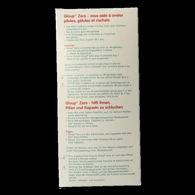 Zero medicatie inname gel framboos 500 Milliliter