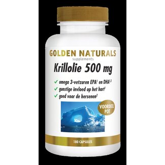 Golden Naturals Krillolie 500mg 180 Capsules