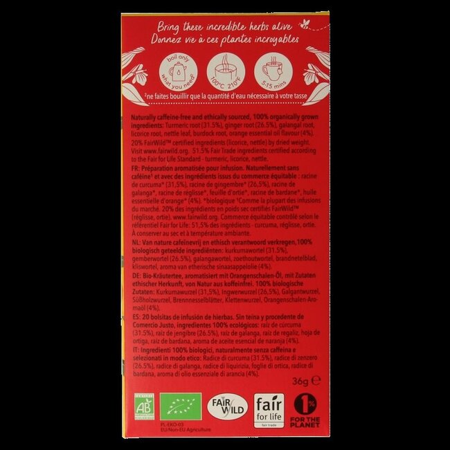 Tumeric active tea bio 20 Zakjes