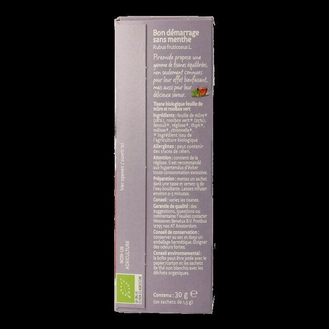 Frisse start zonder munt thee bio 20 Zakjes