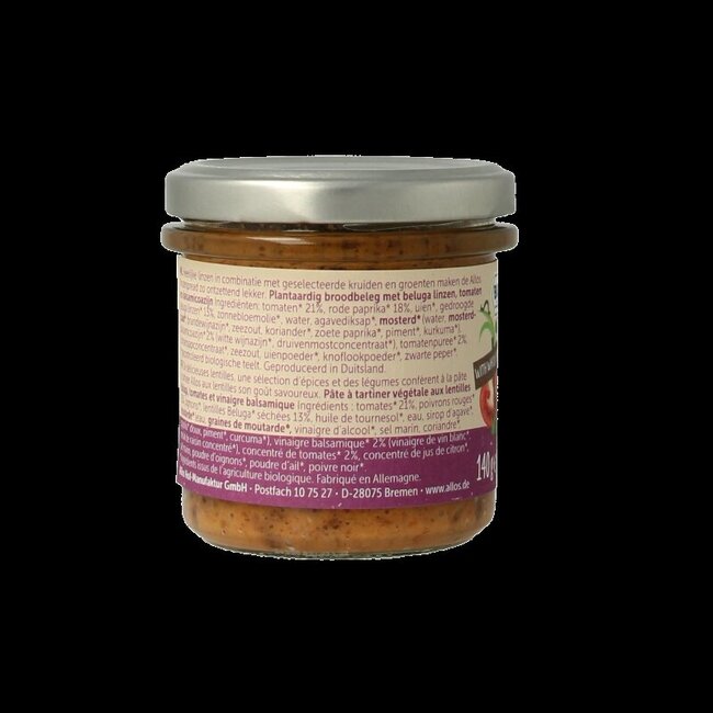 Tartinade de lentilles beluga au vinaigre balsamique bio 140 g