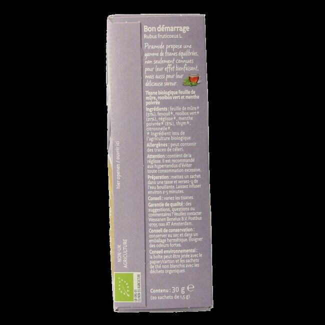 Thé bio Nouveau Départ 20 sachets