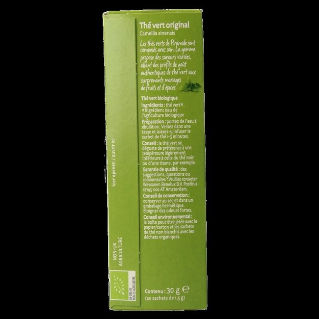 Groene thee eko original bio 20 Zakjes