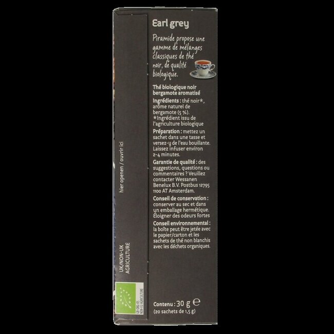 Earl grey thee eko bio 20 Zakjes