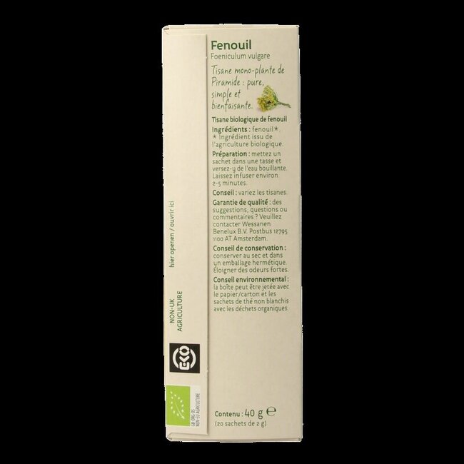 Venkel thee eko bio 20 Zakjes