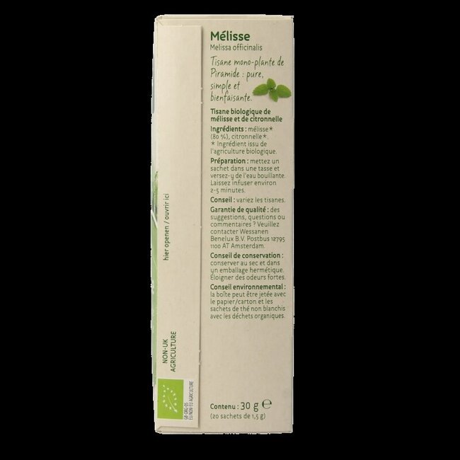 Citroenmelisse thee eko bio 20 Zakjes