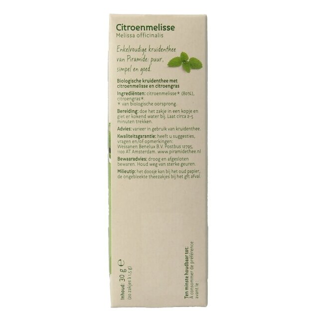 Citroenmelisse thee eko bio 20 Zakjes