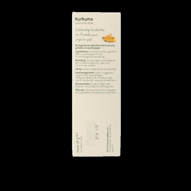Kurkuma thee bio 20 Zakjes