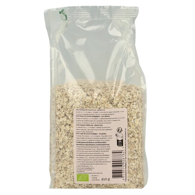 Flocons d'avoine sans gluten bio 450 g