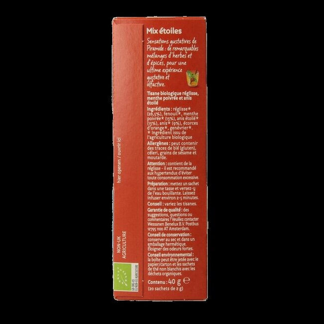 Thé Sterrenmix bio 20 sachets