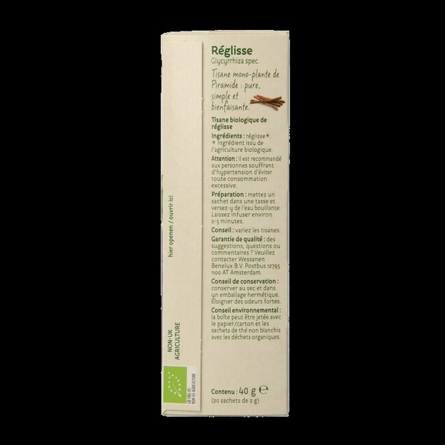 Thé à la réglisse bio 20 sachets