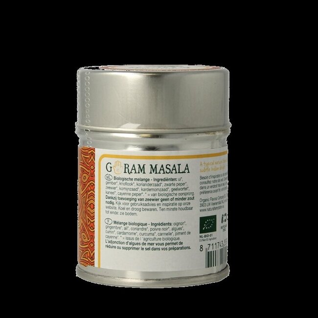 Garam masala blikje natural spices bio 50 Gram