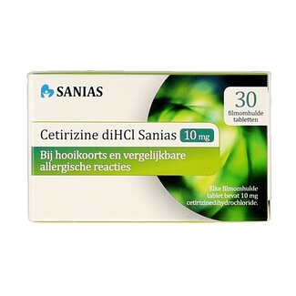 Sanias Cétirizine diHCl 10 mg 30 comprimés