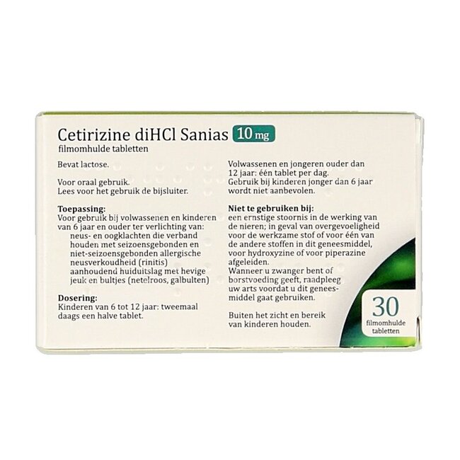 Cétirizine diHCl 10 mg 30 comprimés