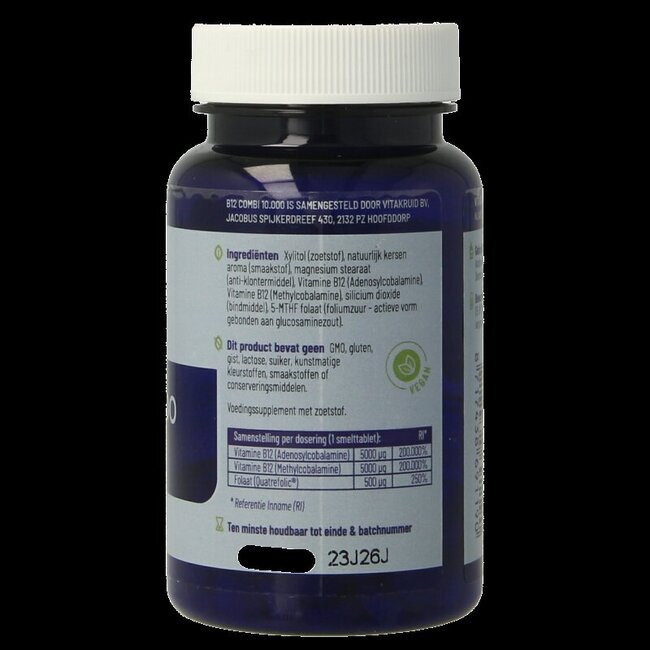 B12 Combi 10 000 avec Folate Actif 60 Comprimés Sublinguaux