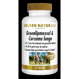 Groenlipmossel & curcuma longa 180 Capsules