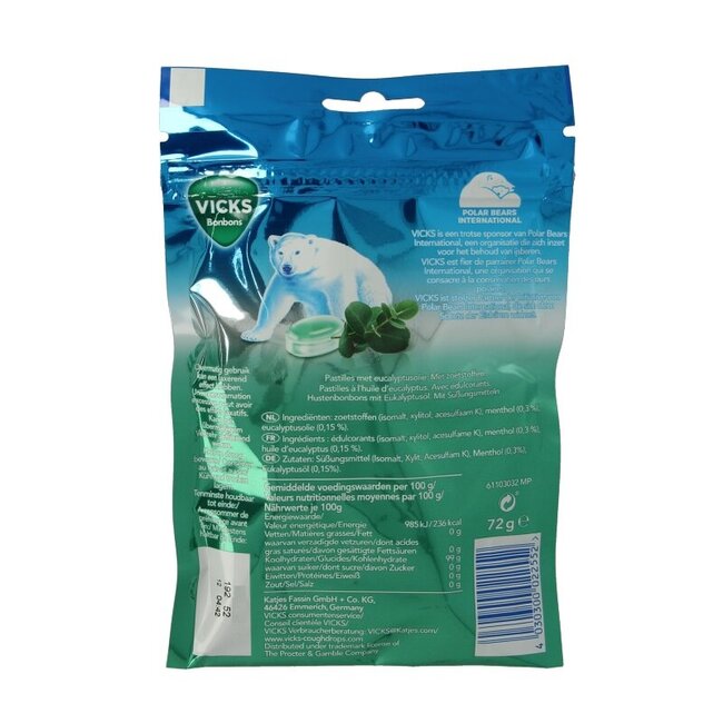 Sachet Eucalyptus sans sucres Respiration Libre 72 g