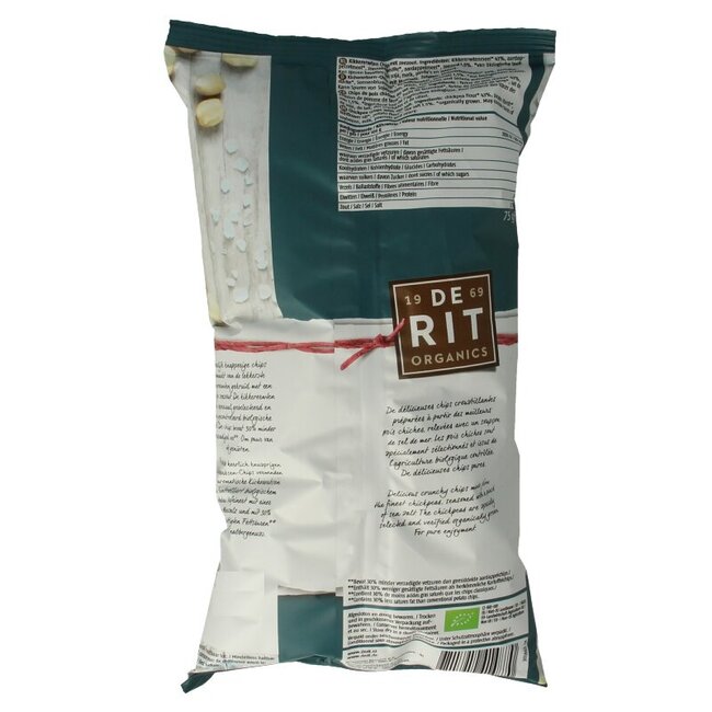Chips de pois chiches au sel de mer bio 75 grammes
