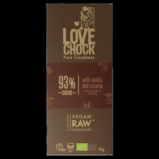 Lovechock 93% Pur vanille lucuma bio 70 Grammes