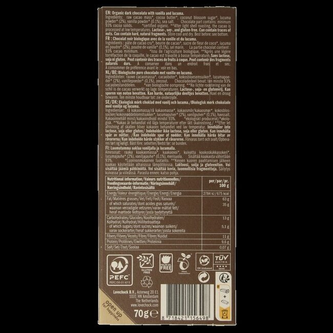 93% Pure vanilla lucuma bio 70 Gram