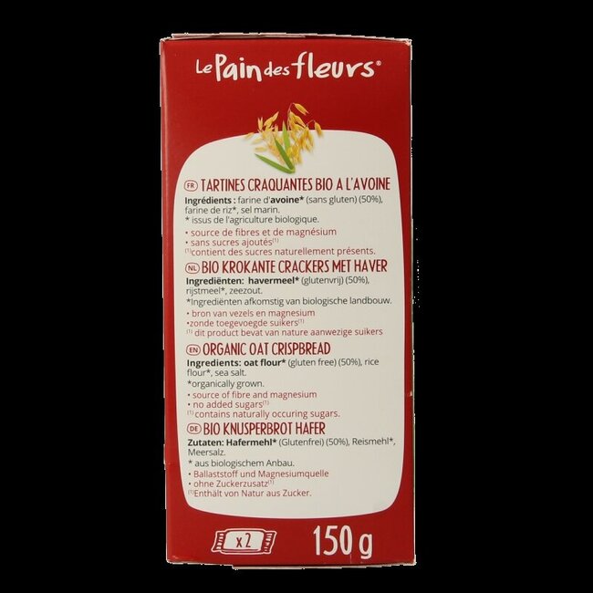 Crackers d'avoine bio 150 grammes