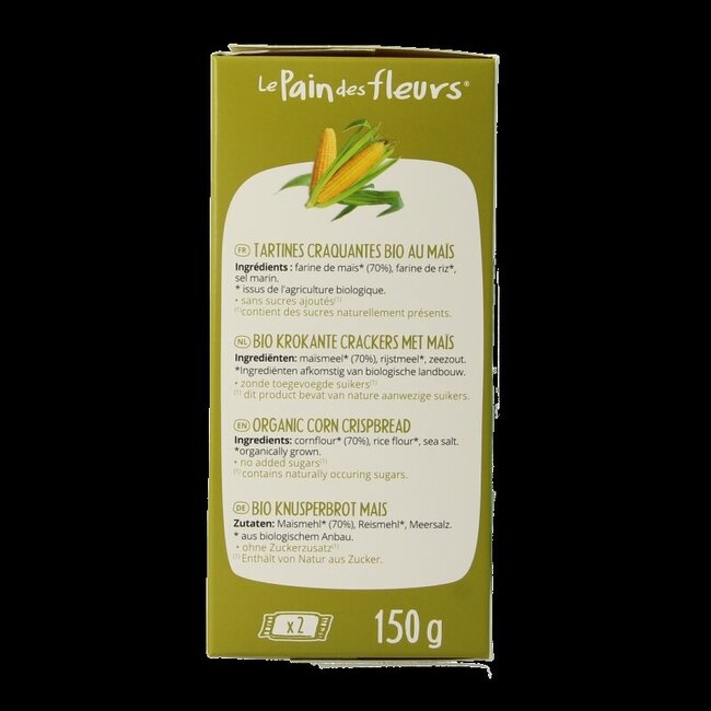 Mais rijst crackers bio 150 Gram