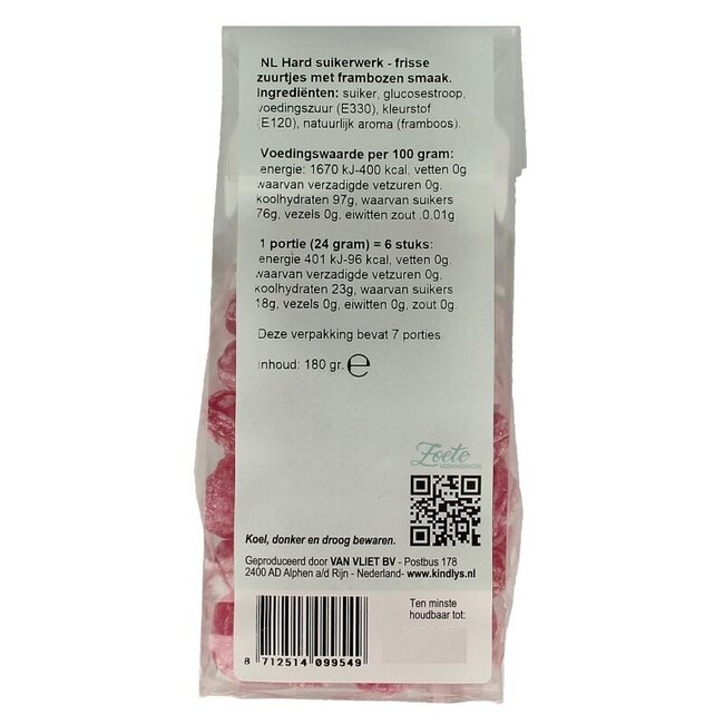 Framboises souvenirs sucrés 180 g