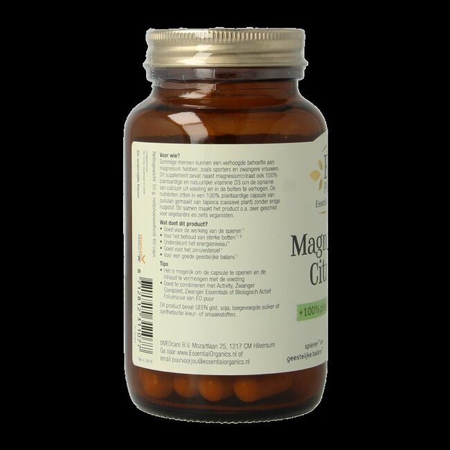 Citrate de magnésium pur 60 gélules végétales