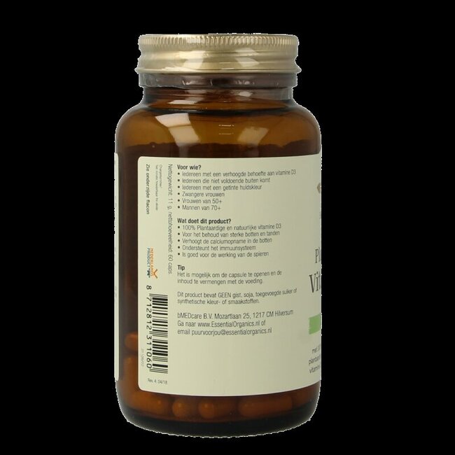 D3 plantaardig 25mcg puur 60 Vegetarische capsules