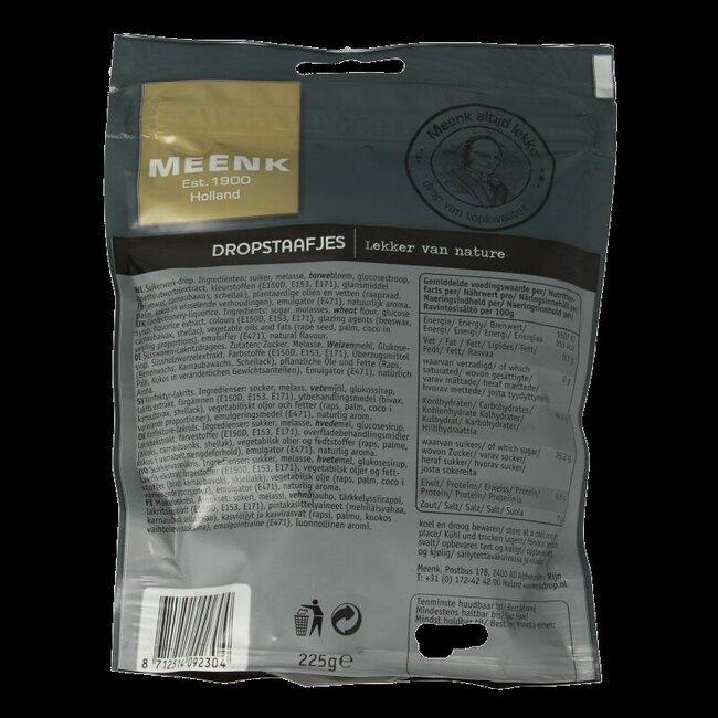 Dropstaafjes 225 Gram
