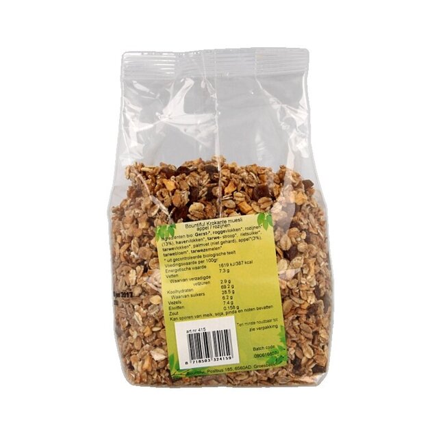 Granola pomme raisin muesli bio 500 grammes