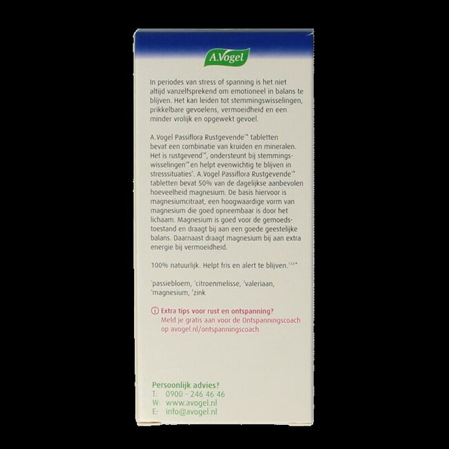 Passiflora rustgevende tabl. stemmingswisselingen 30 Tabletten