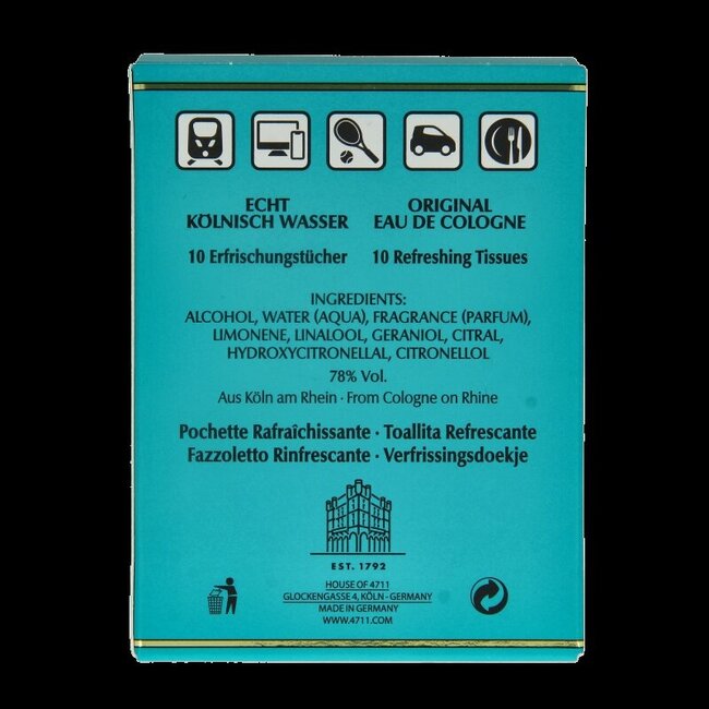 Colognettes lingettes rafraîchissantes 10 pièces