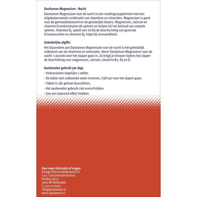 Magnesium speciaal voor de nacht 30 Tabletten